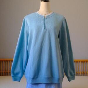 Vintage Blair Powder Blue Half Zip Sweatshirt – Classic Cozy Layer